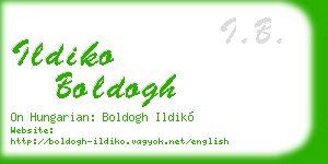 ildiko boldogh business card